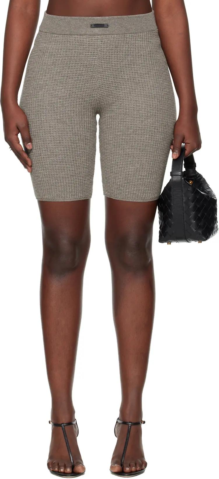 Brown Holiday Waffle Biker Shorts by FEAR OF GOD