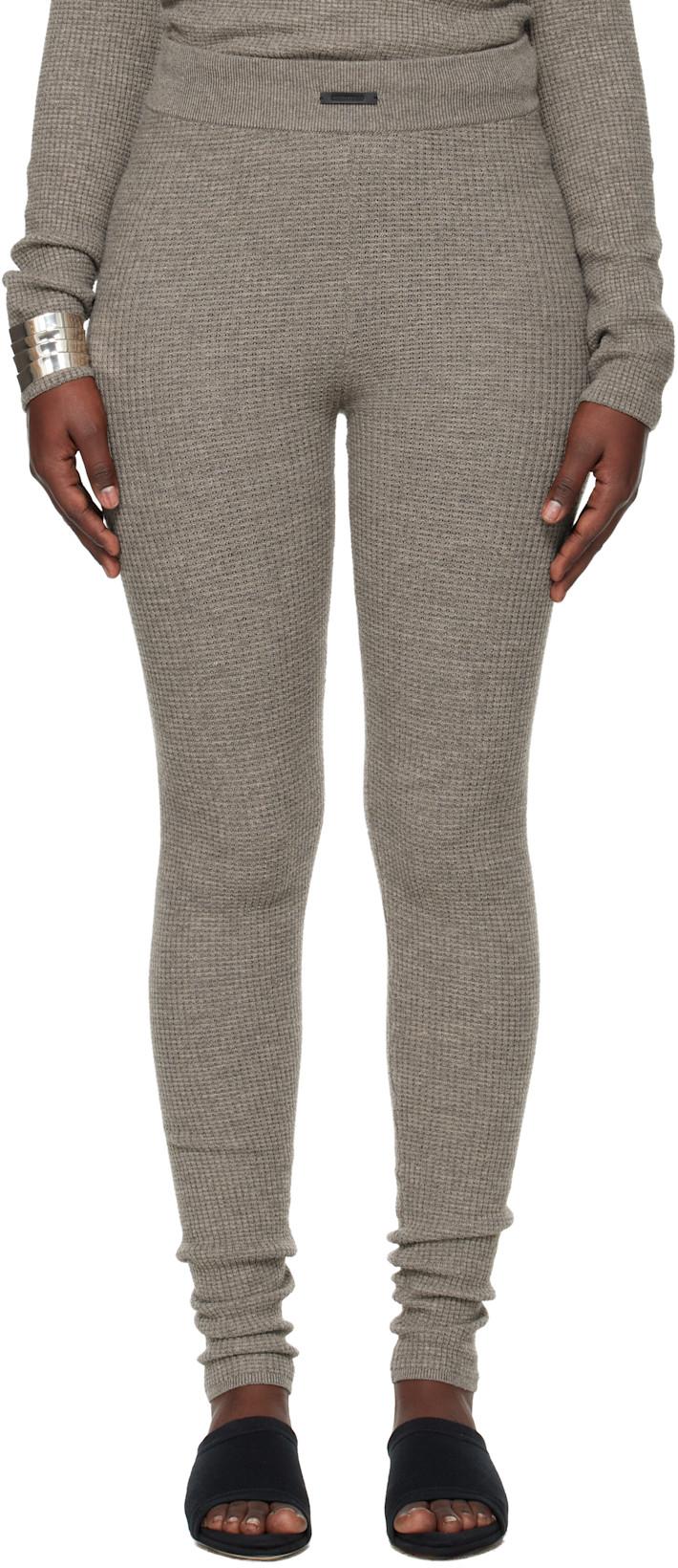 Brown Holiday Waffle Leggings by FEAR OF GOD