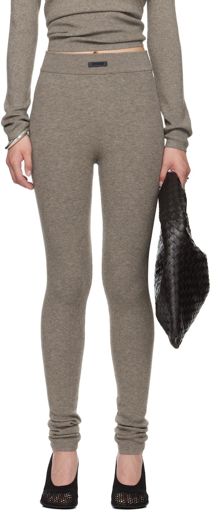 Brown Soft Rib Leggings by FEAR OF GOD