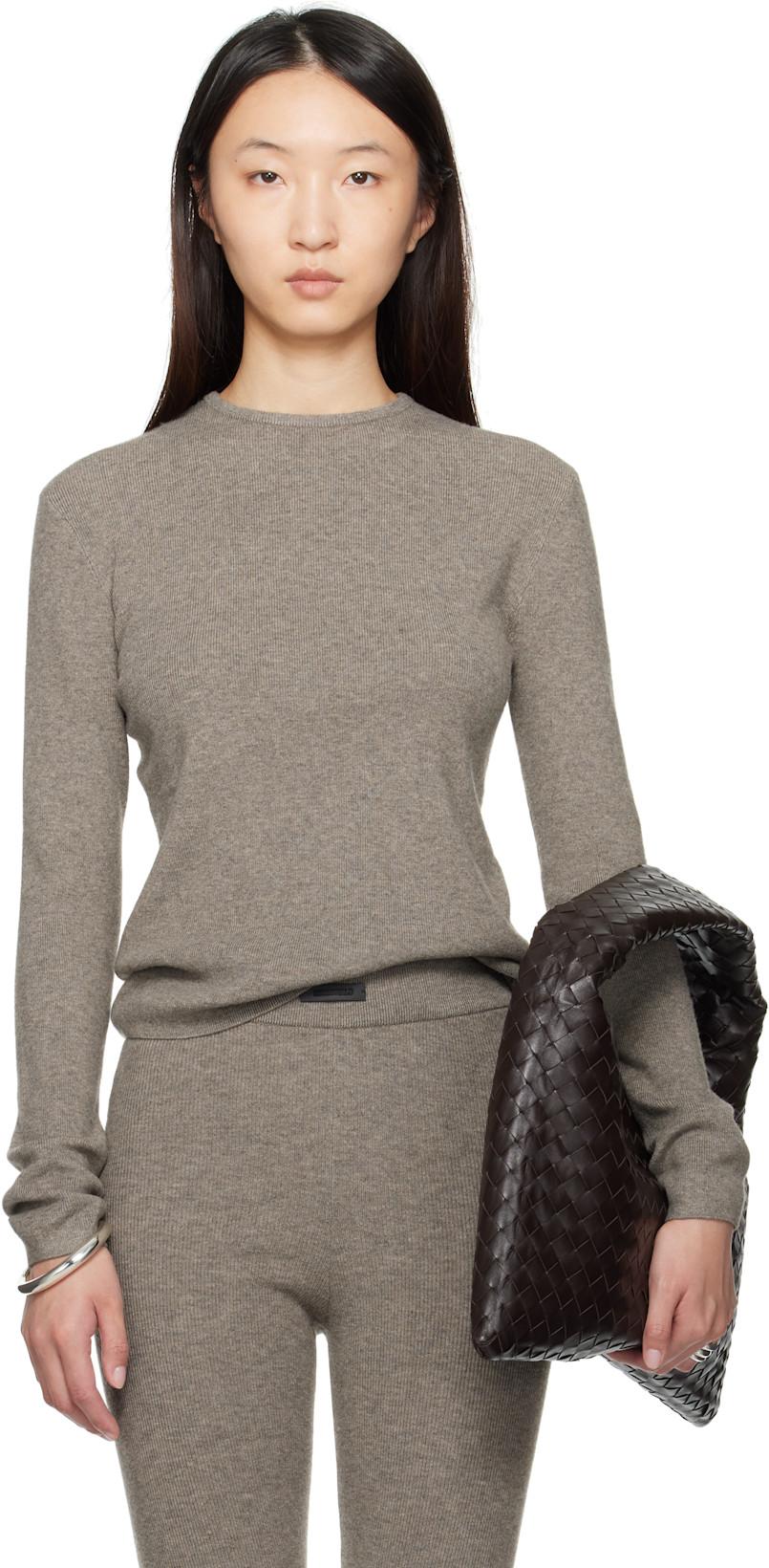 Brown Soft Rib Long Sleeve T-shirt by FEAR OF GOD
