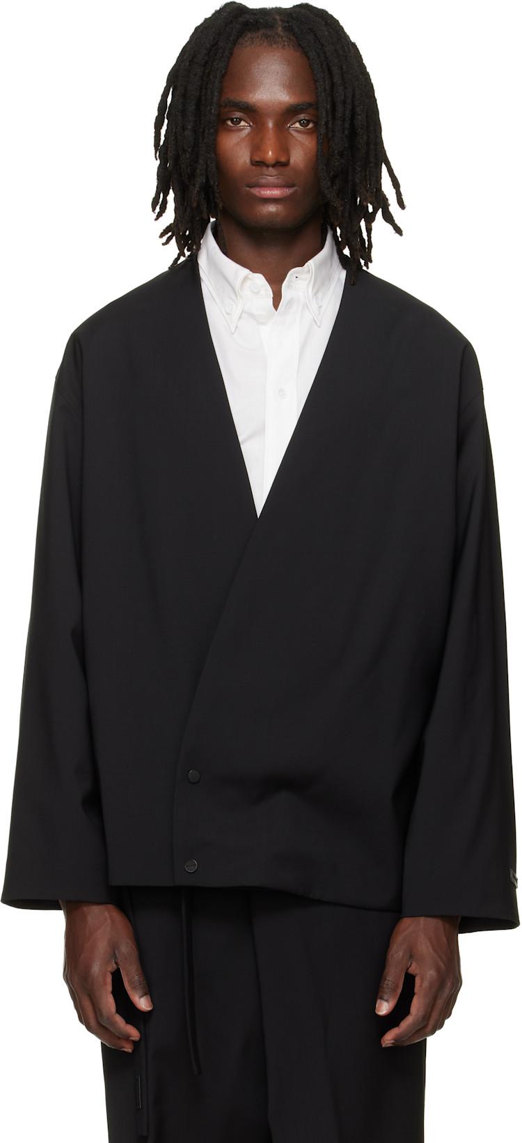 Easy Care Wool Relaxed Lapelless Blazer by FEAR OF GOD