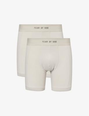 Elasticated-waistband pack of two stretch-cotton boxer briefs by FEAR OF GOD
