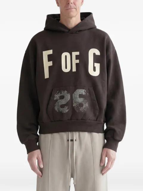 F Of G Classic logo-print raglan-sleeve hoodie by FEAR OF GOD