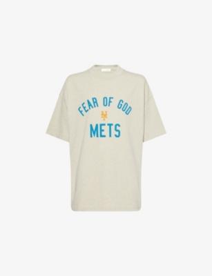 FOG x ESSENTIALS x MLB Mets 90's Fit Crewneck Cotton-Jersey T-Shirt by FEAR OF GOD