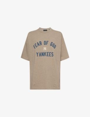 FOG x ESSENTIALS x MLB Yankees 90's Fit Crewneck Cotton-Jersey T-Shirt by FEAR OF GOD FOG x ESSENTIALS x MLB Yankees 90's Fit Crewneck Cotton-Jersey T-Shirt by FEAR OF GOD