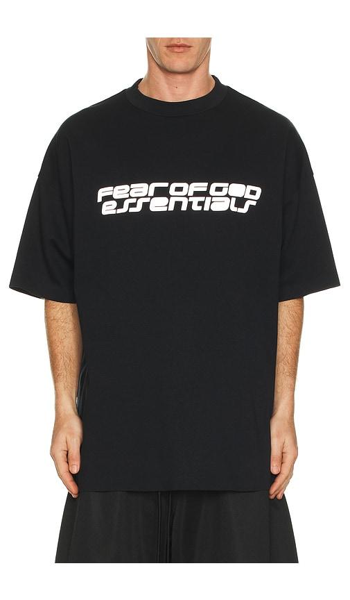Fear of God ESSENTIALS 90'S Short Sleeve Tee in Black by FEAR OF GOD