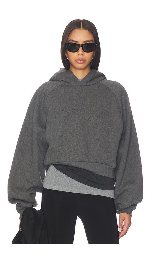 Fear of God ESSENTIALS 90's Raglan Hoodie in Charcoal by FEAR OF GOD