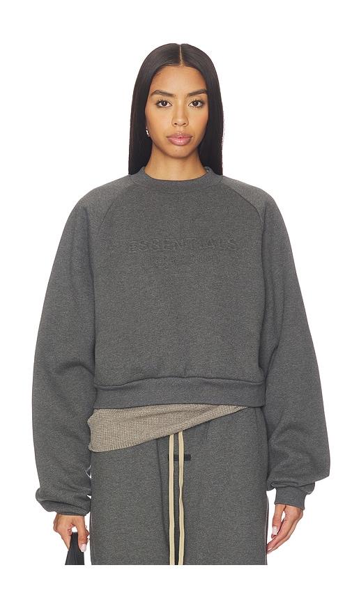 Fear of God ESSENTIALS 90's Raglan Sweatshirt in Charcoal by FEAR OF GOD