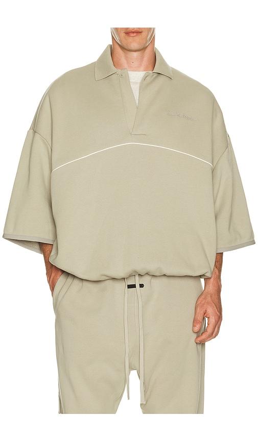 Fear of God ESSENTIALS Active Trace 3/4 Sleeve Modern Polo Sweatshirt in Grey by FEAR OF GOD