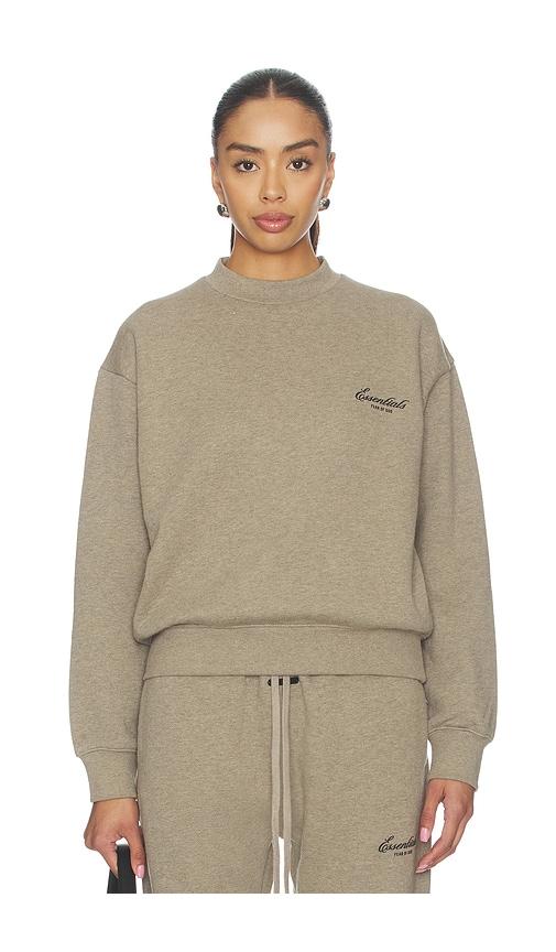 Fear of God ESSENTIALS Classic Crewneck Sweatshirt in Taupe by FEAR OF GOD