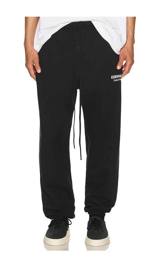 Fear of God ESSENTIALS Classic Fit Fleece Sweatpant in Black by FEAR OF GOD