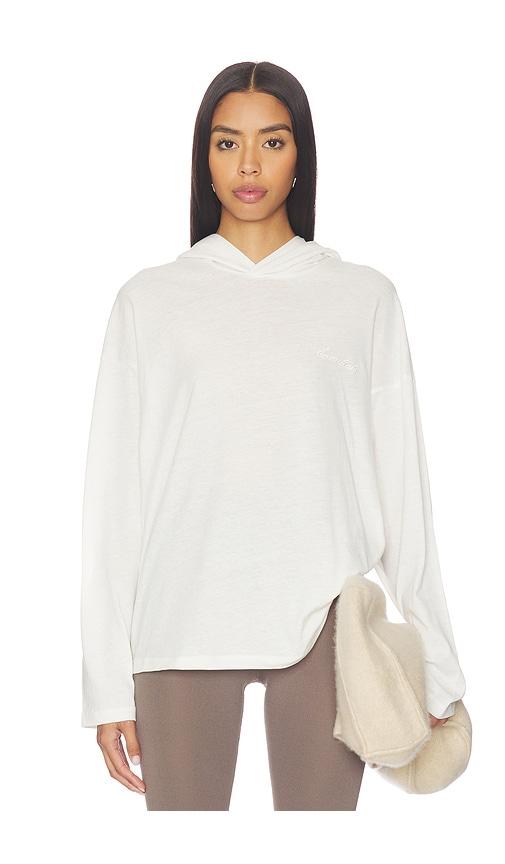 Fear of God ESSENTIALS Classic Fit Hooded Tee in Ivory by FEAR OF GOD