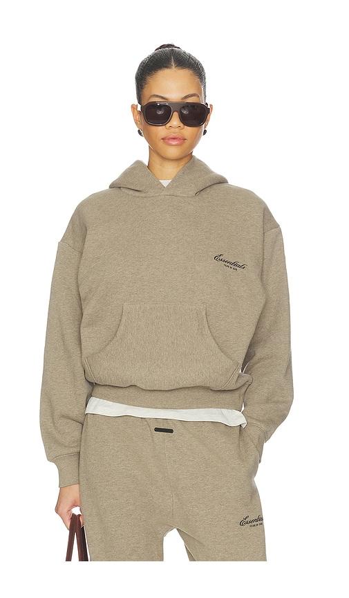 Fear of God ESSENTIALS Classic Hoodie in Taupe by FEAR OF GOD