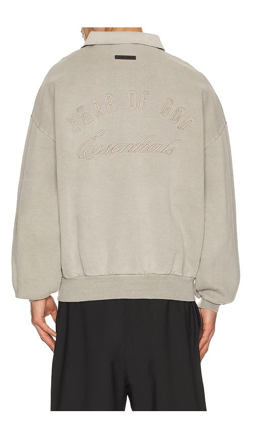 Fear of God ESSENTIALS Classic Polo Sweatshirt in Grey by FEAR OF GOD