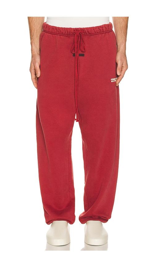 Fear of God ESSENTIALS Classic Sweatpant in Red by FEAR OF GOD