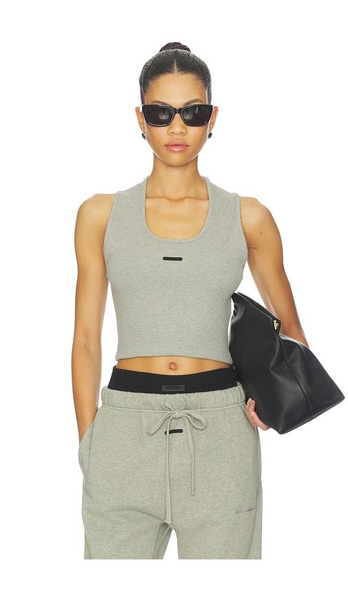 Fear of God ESSENTIALS Fitted Rib Tank in Grey by FEAR OF GOD