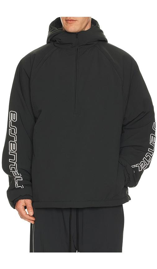 Fear of God ESSENTIALS Half Zip Anorak in Black by FEAR OF GOD