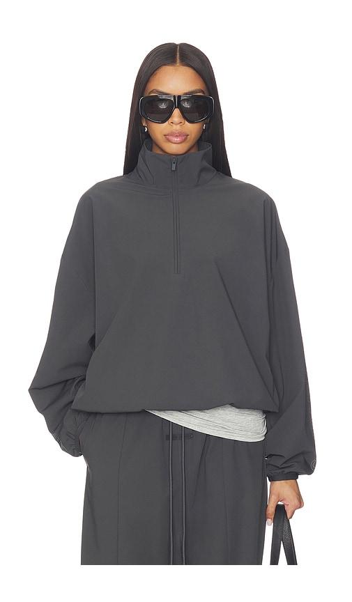 Fear of God ESSENTIALS Half Zip Pullover Sweatshirt in Grey by FEAR OF GOD