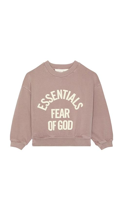 Fear of God ESSENTIALS Kids Campus 90's Crewneck Sweatshirt in Mauve by FEAR OF GOD
