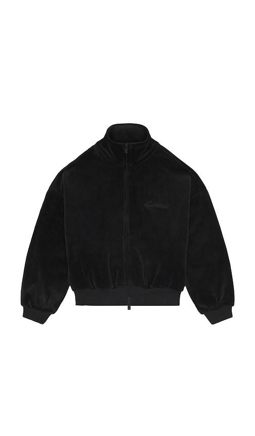 Fear of God ESSENTIALS Kids Classic Fit Track Jacket in Black by FEAR OF GOD