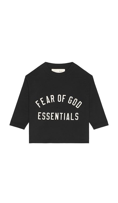 Fear of God ESSENTIALS Kids Classic Long Sleeve Tee in Black by FEAR OF GOD