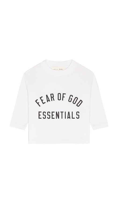 Fear of God ESSENTIALS Kids Classic Long Sleeve Tee in White by FEAR OF GOD