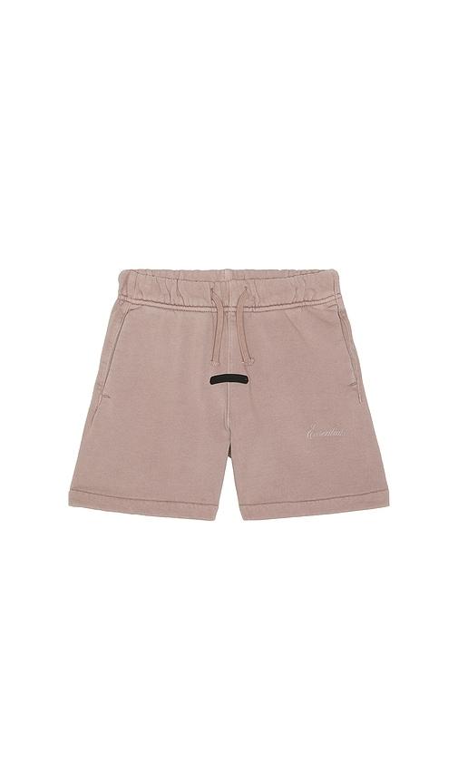 Fear of God ESSENTIALS Kids Signature Classic Short in Mauve by FEAR OF GOD