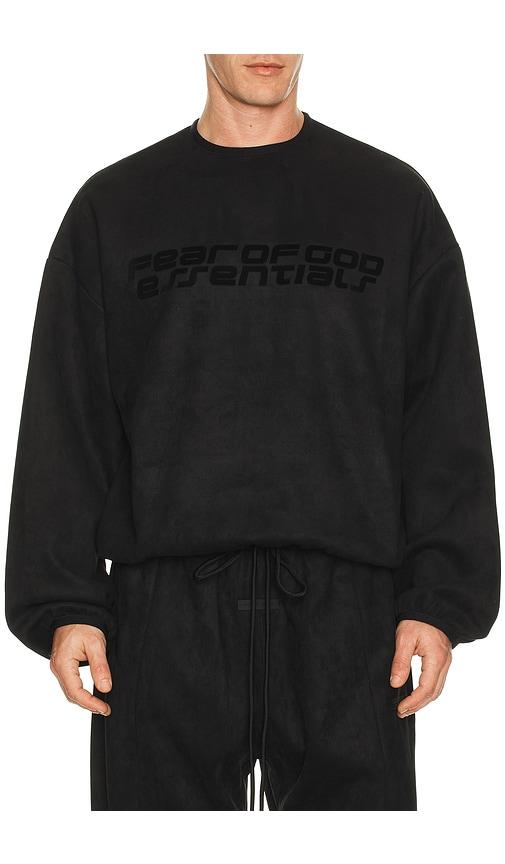 Fear of God ESSENTIALS Modern Crewneck Sweatshirt in Black by FEAR OF GOD