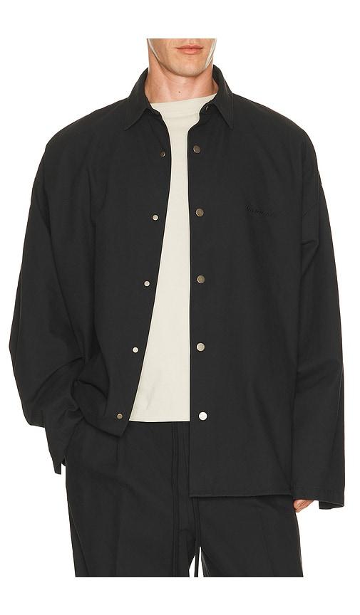 Fear of God ESSENTIALS Overshirt in Black by FEAR OF GOD