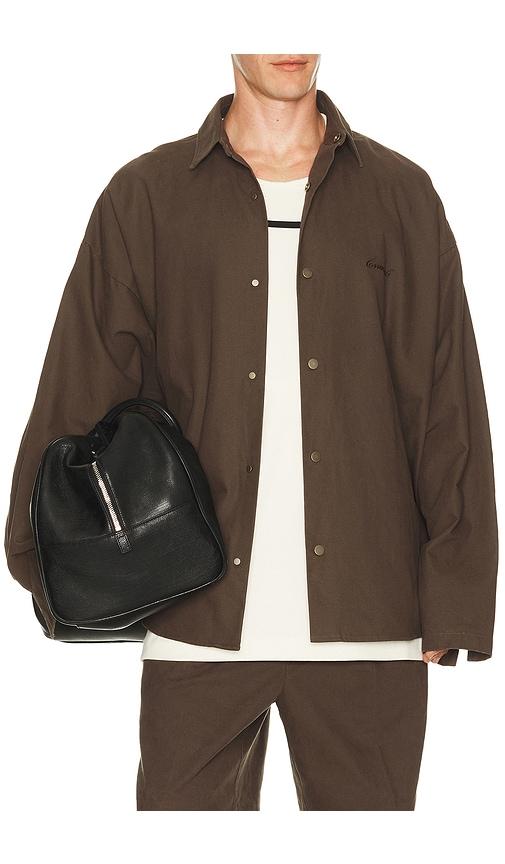 Fear of God ESSENTIALS Overshirt in Brown by FEAR OF GOD