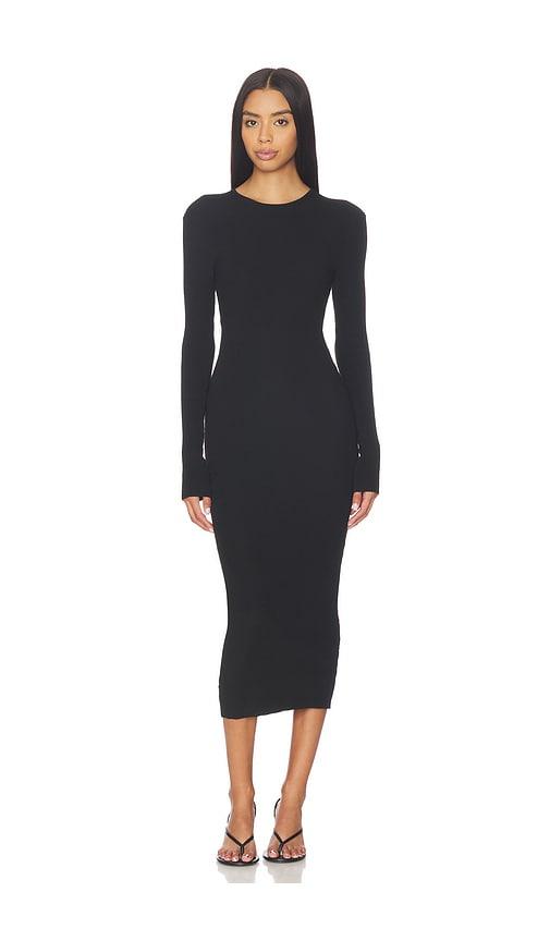 Fear of God ESSENTIALS Rib Long Sleeve Dress in Black by FEAR OF GOD