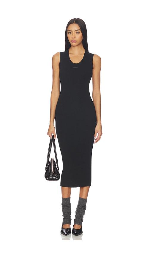 Fear of God ESSENTIALS Rib Tank Dress in Black by FEAR OF GOD