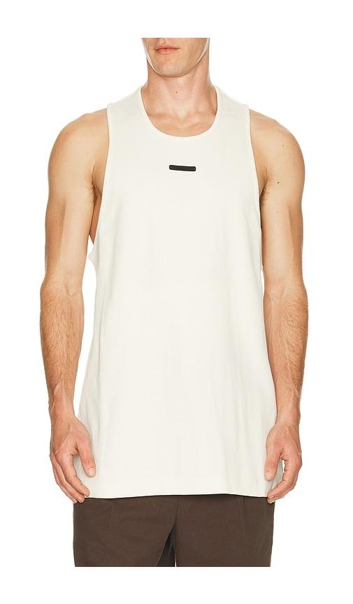 Fear of God ESSENTIALS Rib Tank in White by FEAR OF GOD