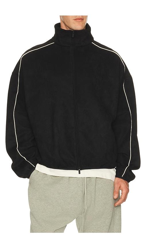 Fear of God ESSENTIALS Signature Modern Track Jacket in Black by FEAR OF GOD