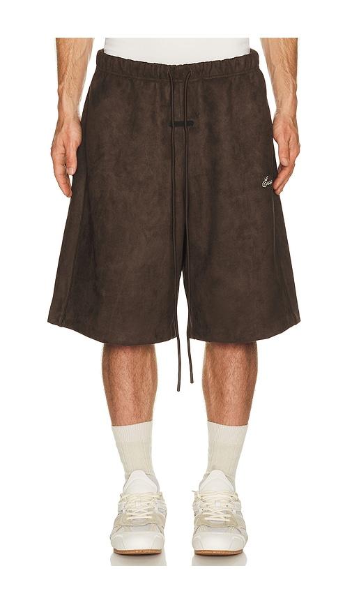 Fear of God ESSENTIALS Signature Relaxed Short in Brown by FEAR OF GOD