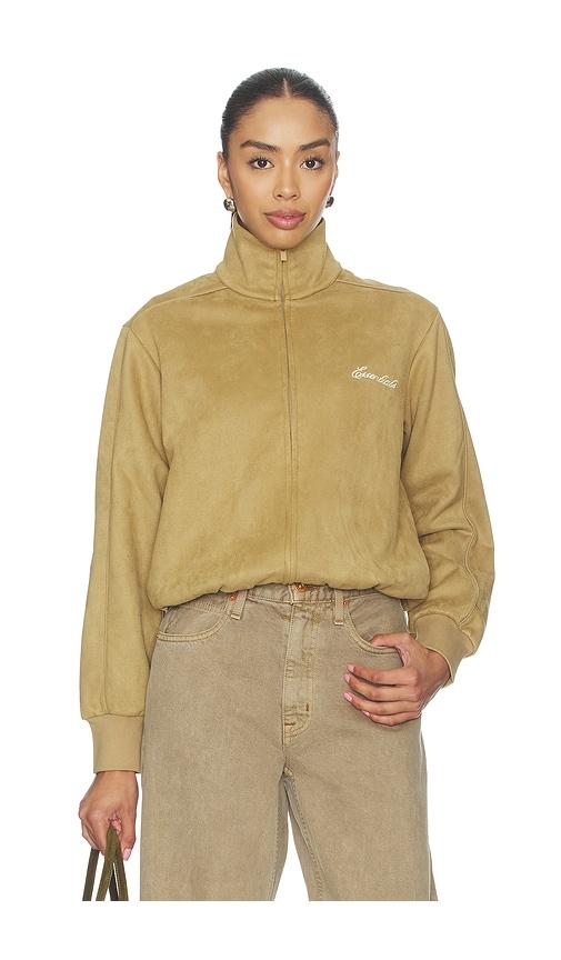 Fear of God ESSENTIALS Signature Vintage Fit Track Jacket in Tan by FEAR OF GOD