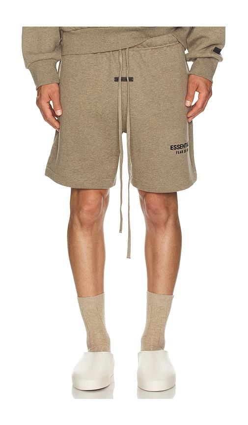 Fear of God ESSENTIALS Soccer Fleece Shorts in Grey by FEAR OF GOD