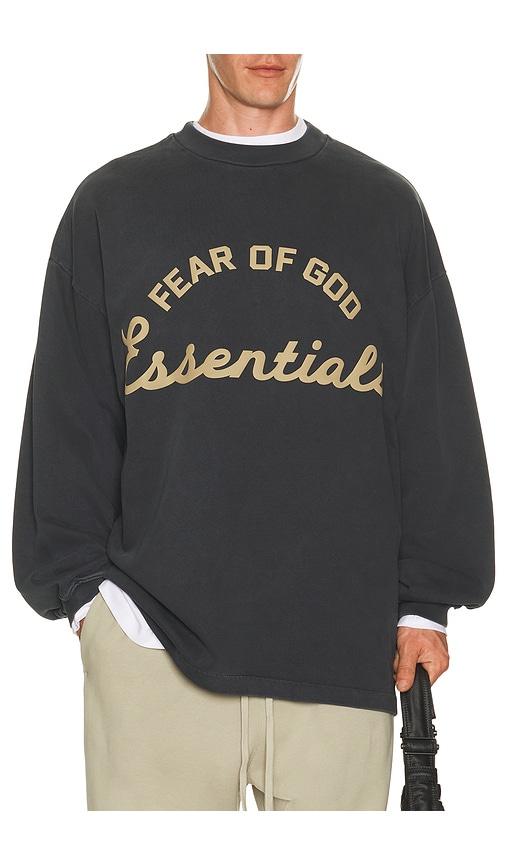 Fear of God ESSENTIALS Training 90's Long Sleeve Tee in Black by FEAR OF GOD