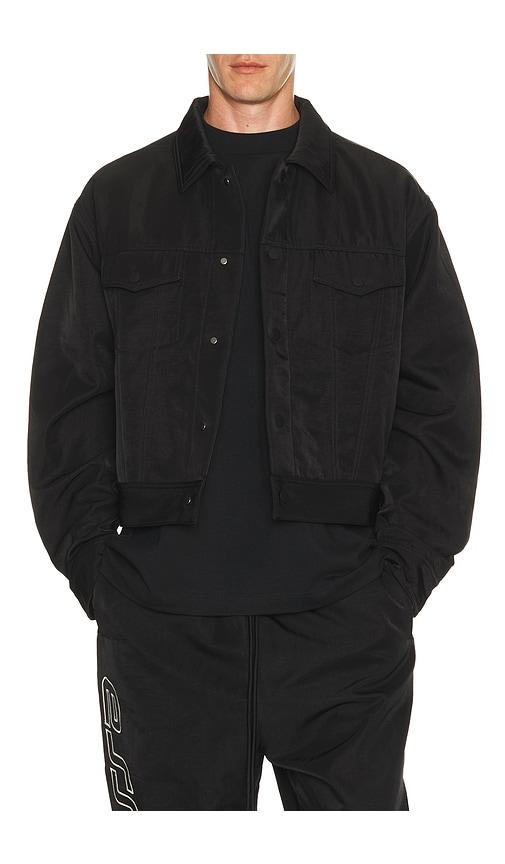 Fear of God ESSENTIALS Trucker Jacket in Black by FEAR OF GOD
