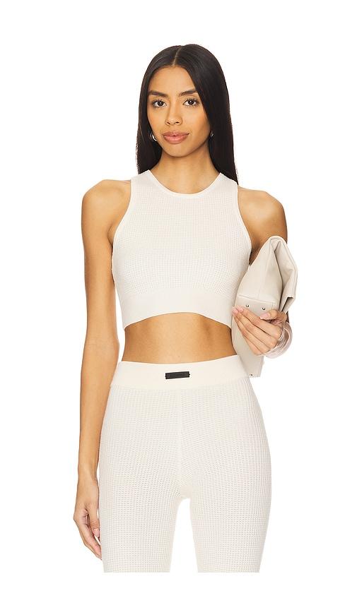 Fear of God ESSENTIALS Waffle Sport Tank in White by FEAR OF GOD