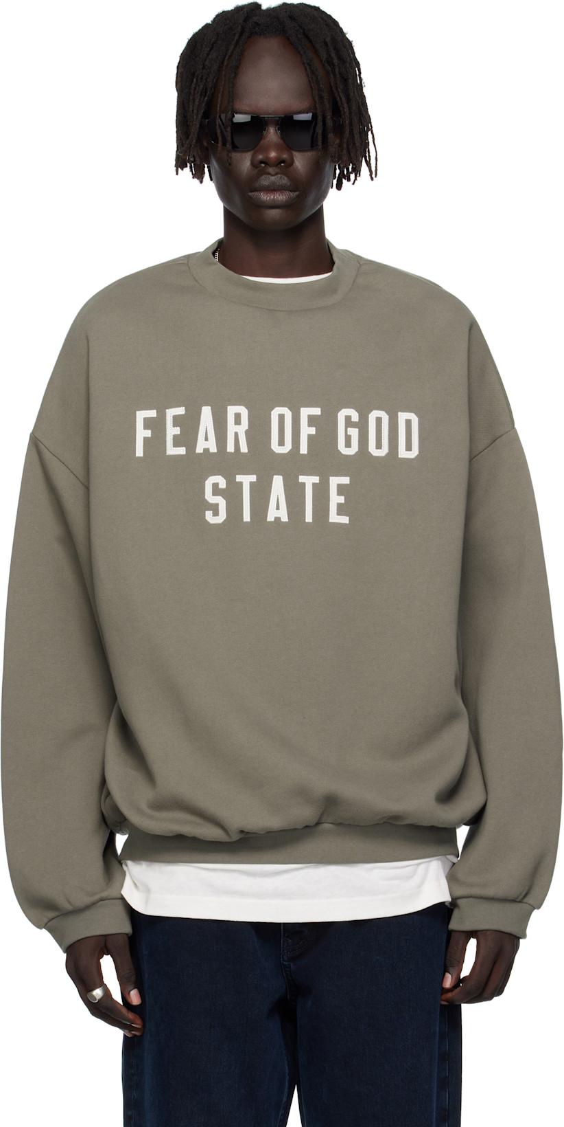 Gray 90s Fit Fleece Crewneck Sweatshirt by FEAR OF GOD