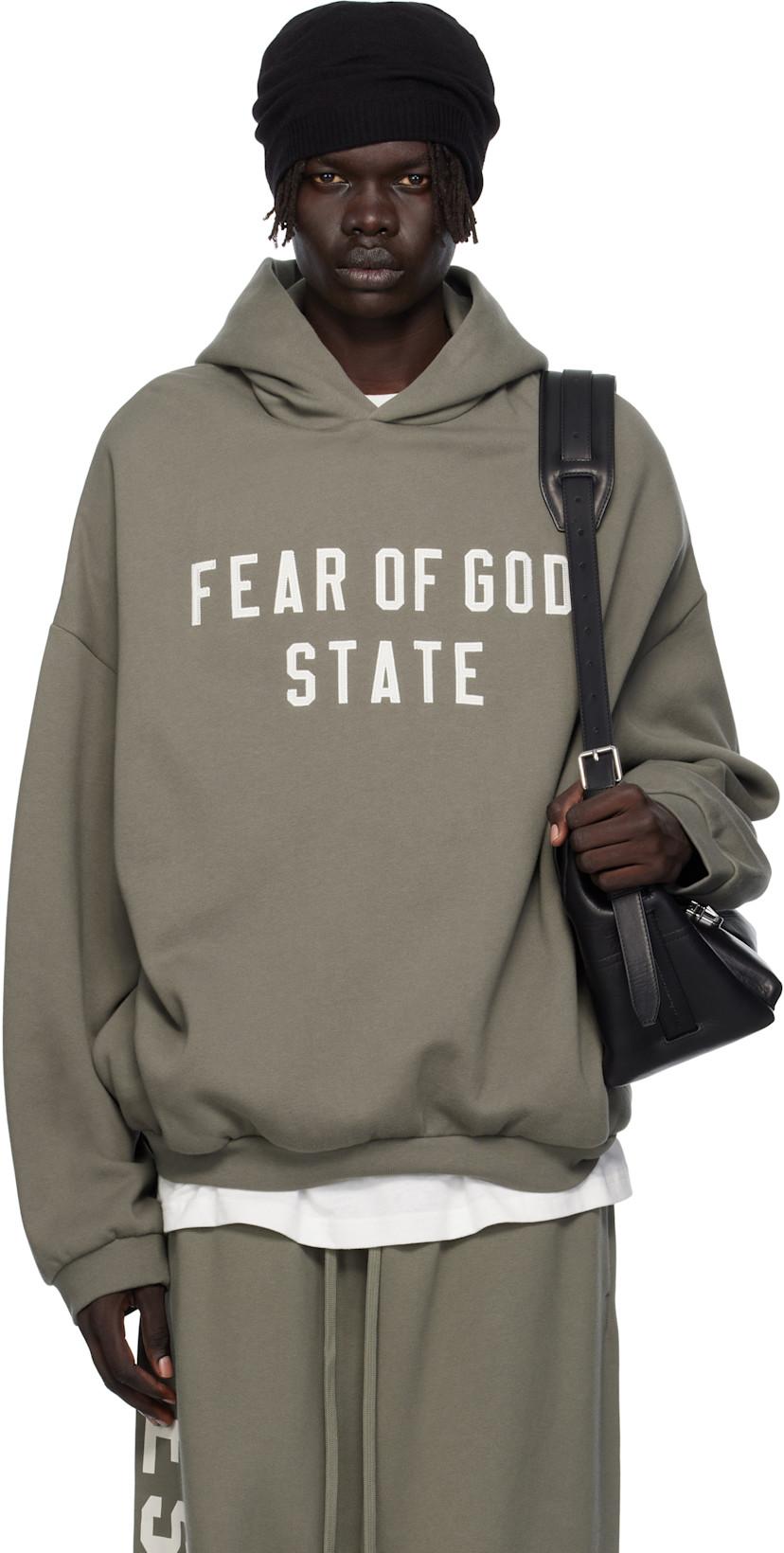 Gray 90s Fit Fleece Hoodie by FEAR OF GOD