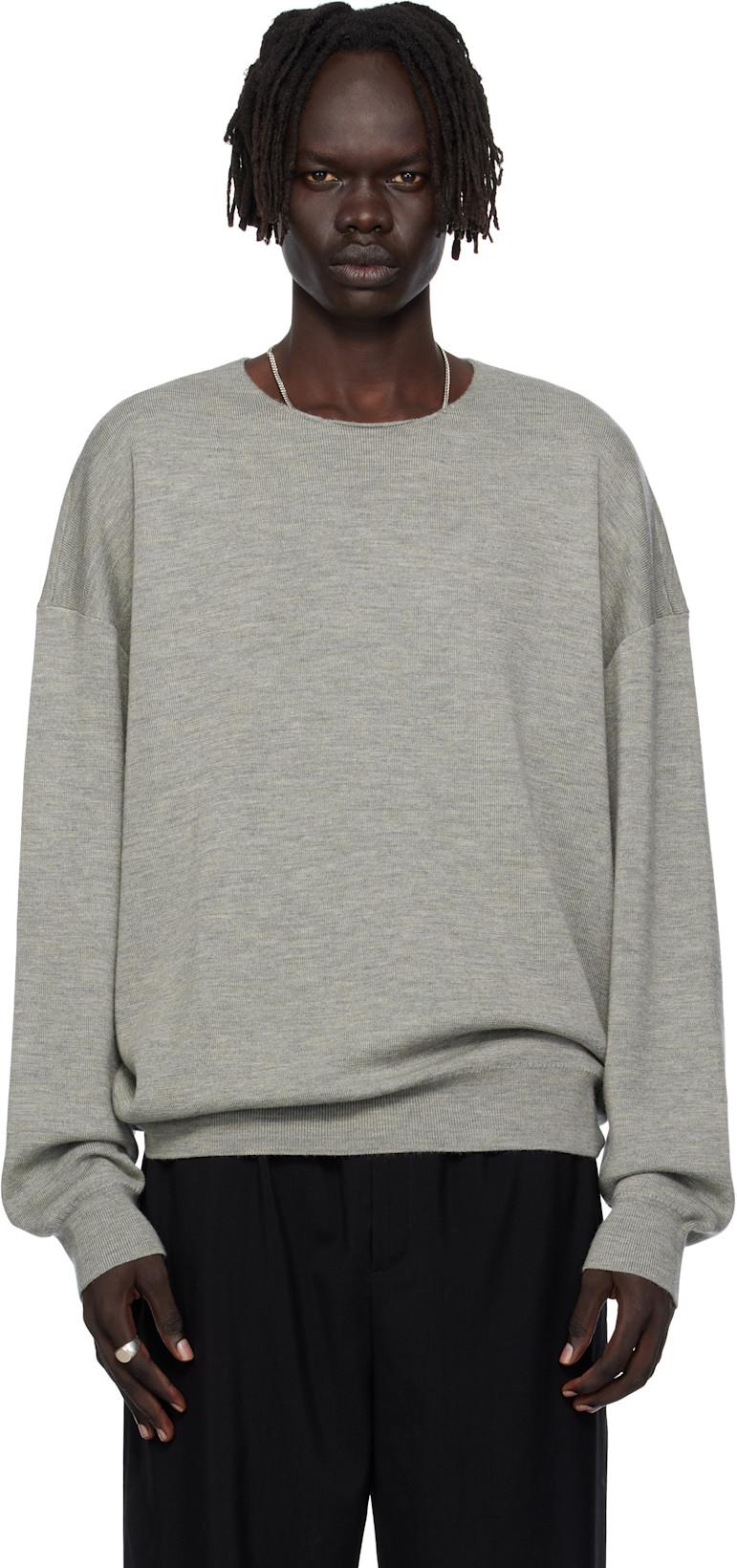 Gray Long Sleeve Crewneck Sweater by FEAR OF GOD