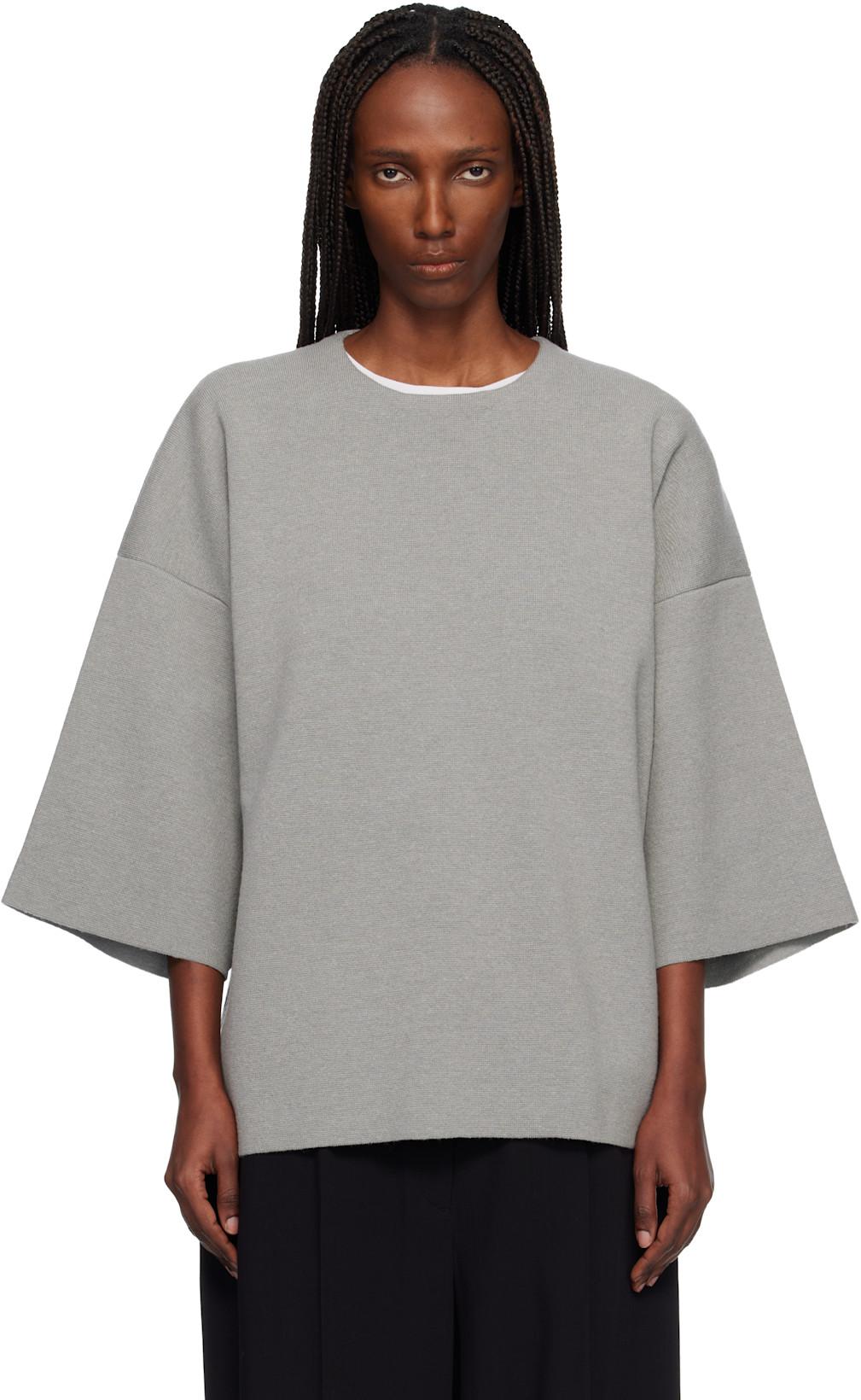 Gray Milano Knit T-shirt by FEAR OF GOD