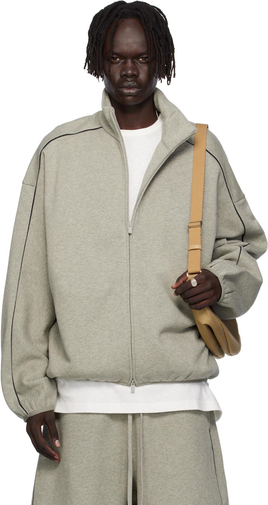 Gray Modern Fit Fleece Track Jacket by FEAR OF GOD