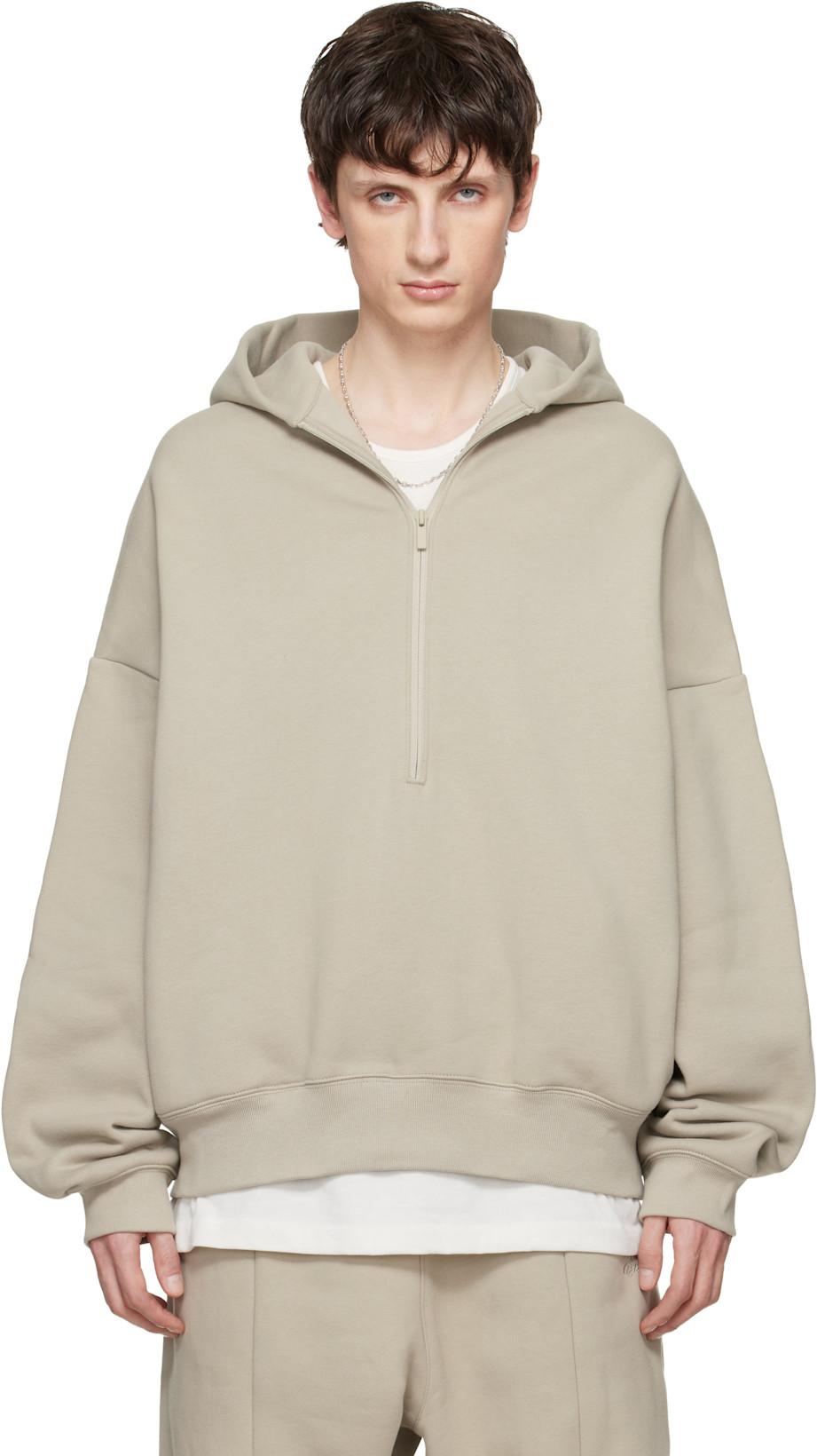 Gray 'Property' Lounge Half Zip Hoodie by FEAR OF GOD