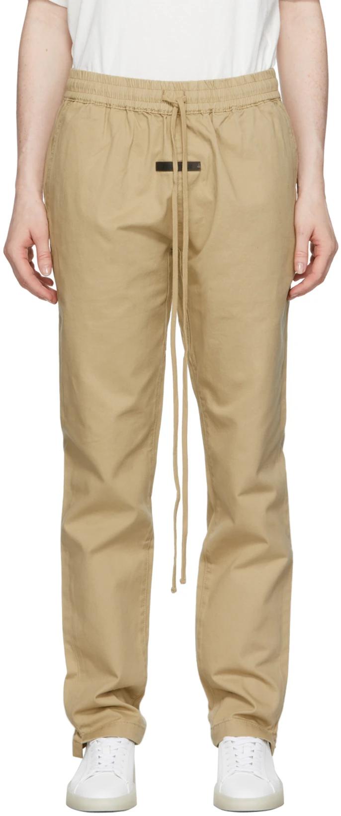 Khaki Twill Trousers by FEAR OF GOD