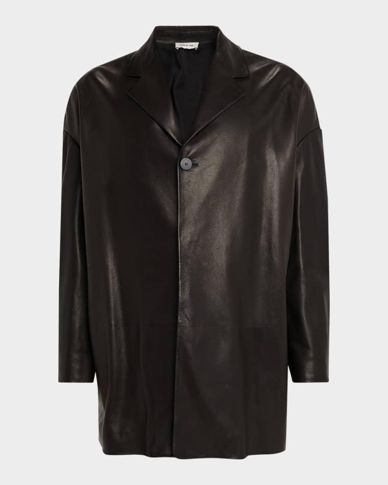 Men's Oversized Single-Breasted Leather Blazer by FEAR OF GOD