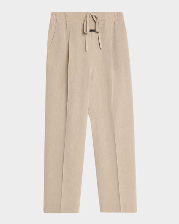 Men's Virgin Wool & Cotton Pleated Straight-Leg Trousers by FEAR OF GOD