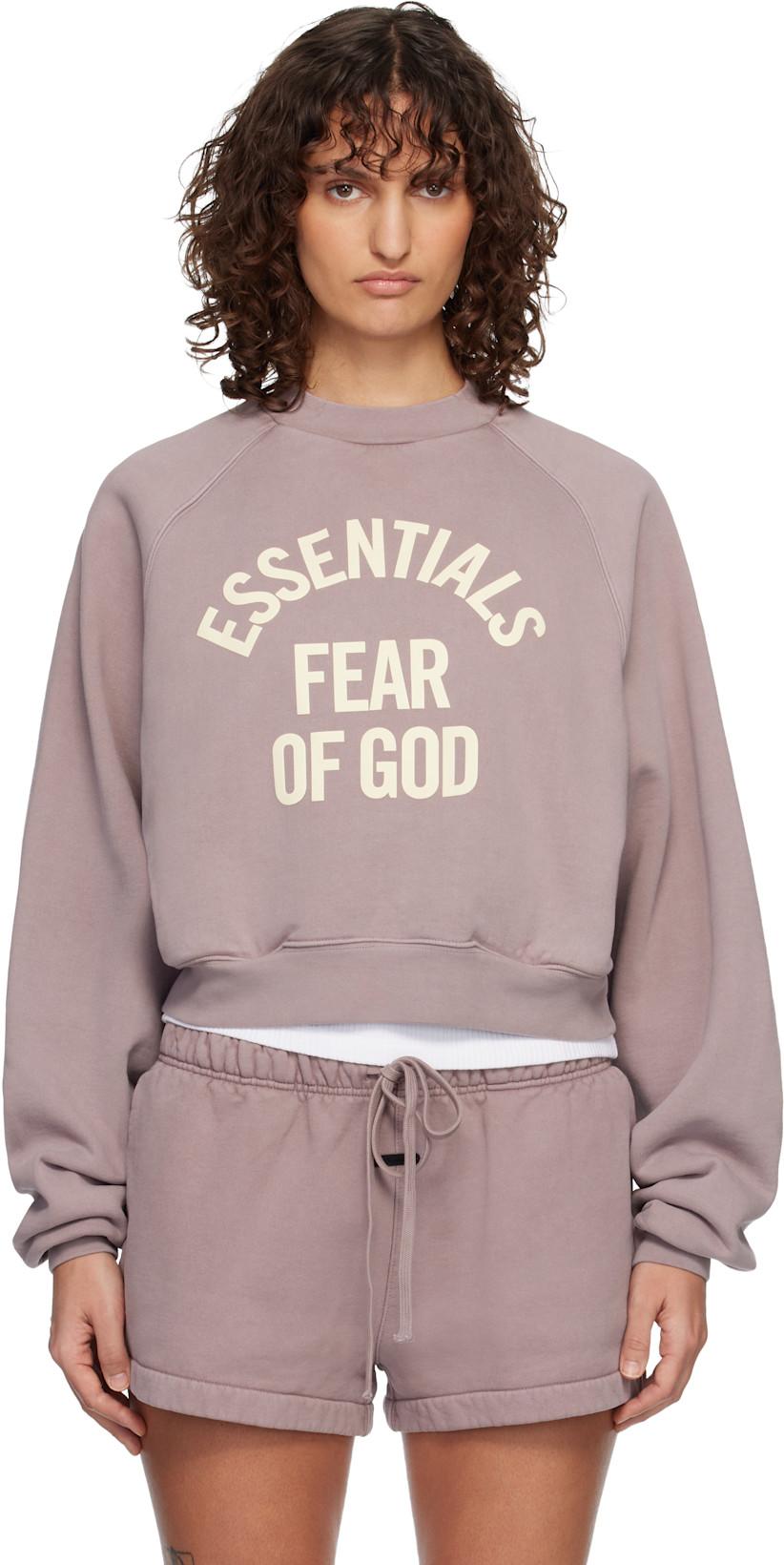 Purple Campus 90's Cropped Raglan Sweatshirt by FEAR OF GOD